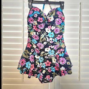 LAST CHANCE One Piece Halter Swimsuit, Size 16